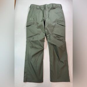 Under Armour Storm Mens Pants 36x30 Green Cargo Tactical Ripstop Hiking Tough